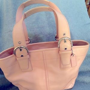 Vintage Pink Leather Coach Purse